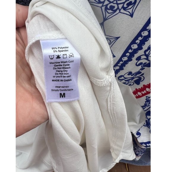 NWT M Randy baseball t, LuLaRoe, white, red, blue, americana - Picture 3 of 3